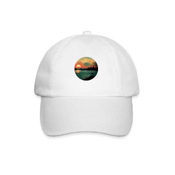 Coucher de soleil vintage City Painting - Casquette classique - blanc/blanc - Devant