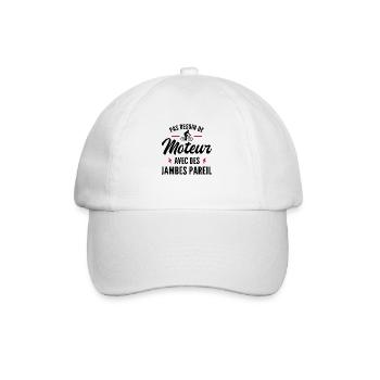 humour cycliste - pas besoin de moteur - Casquette classique - blanc/blanc - Devant