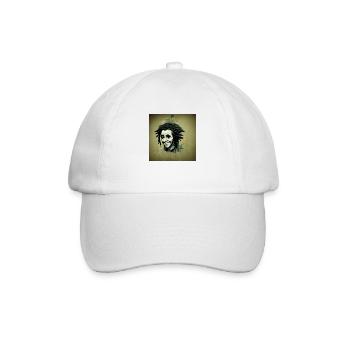 Rastafarian sketch painting - Baseball Cap - white/white - Front