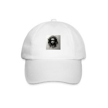 Rastafarian sketch painting - Baseball Cap - white/white - Front