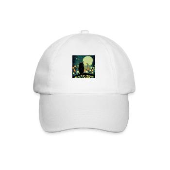 Owl in the moonlight - Baseball Cap - white/white - Front