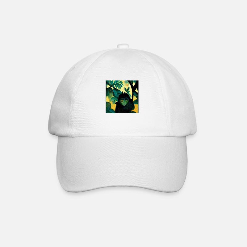 kleiner affe im dschungel - Baseballkappe - Weiß/Weiß