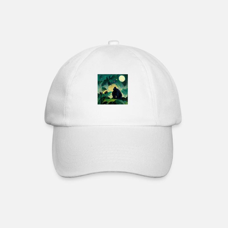 Gorille au clair de lune - Casquette classique - blanc/blanc