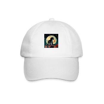 little lion in the moonlight - Baseball Cap - white/white - Front