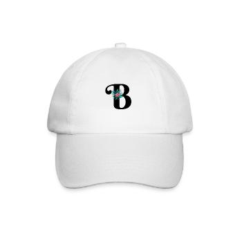 letter B flowered - Baseball Cap - white/white - Front