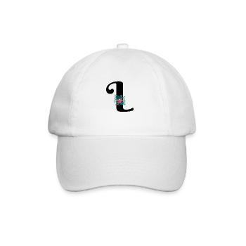 letter L flowered - Baseball Cap - white/white - Front
