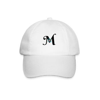 letter M flowered - Baseball Cap - white/white - Front