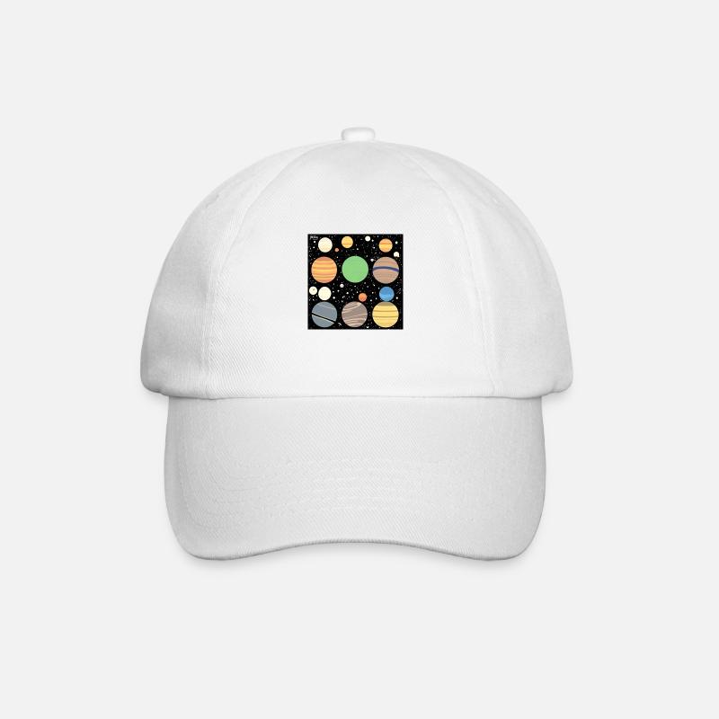 planets in the space - Baseball Cap - white/white