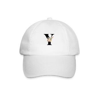 letter Y flowers - Baseball Cap - white/white - Front