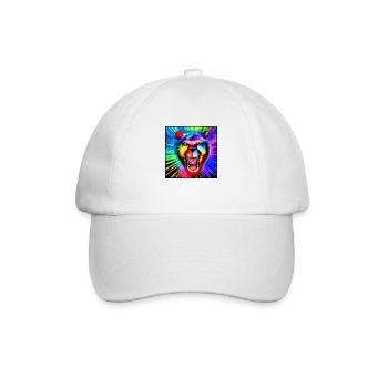 lion cool coloré montre ses dents à la fête - Casquette classique - blanc/blanc - Devant