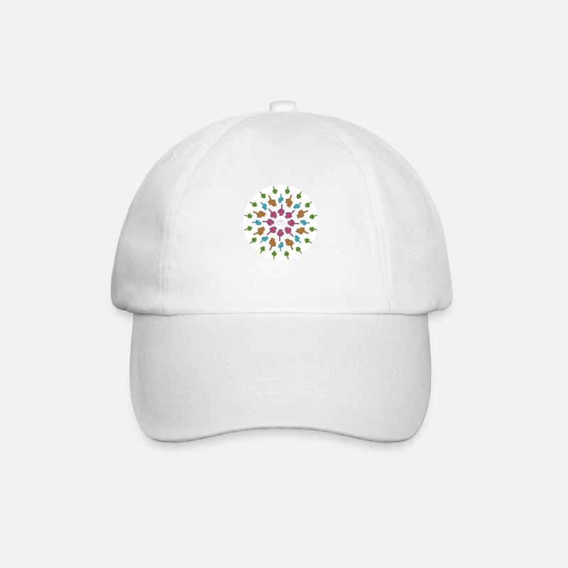 Finger-Mandala - Baseballkappe - Weiß/Weiß