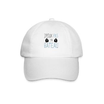 Je peux pas j'ai bateau cadeau humour marin homme - Casquette classique - blanc/blanc - Devant