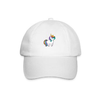 Hübsches Einhorn Regenbogenhaar - Baseballkappe - Weiß/Weiß - Vorne