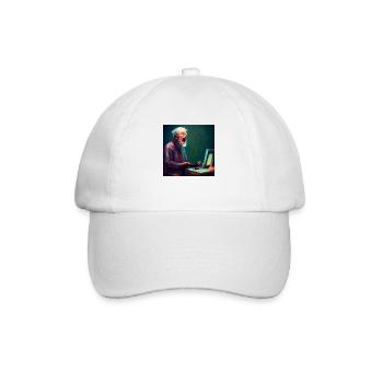 old man yelling at a computer - Casquette classique - blanc/blanc - Devant
