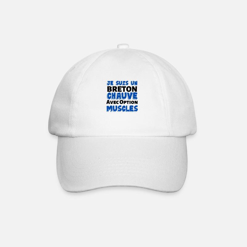 Bretonisch kahl - Bretonisches Geschenk - Bretonische Geschenkidee - Baseballkappe - Weiß/Weiß
