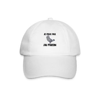 Je peux pas j'ai Pigeon - Casquette classique - blanc/blanc - Devant