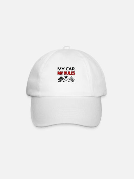 Car - Baseball Cap - white/white