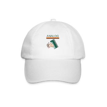Analog Synth Cat Retro Synthesizer Music Producer - Baseball Cap - white/white - Front