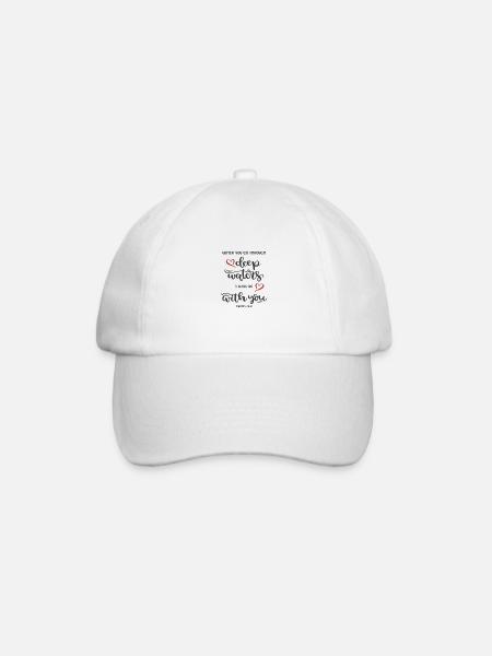 Christliches Design Tiefes Wasser, ich bin bei dir - Baseballkappe - Weiß/Weiß