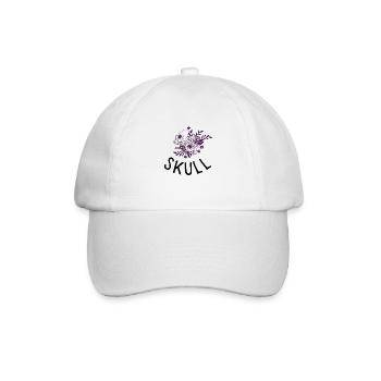Floral skull - Baseball Cap - white/white - Front