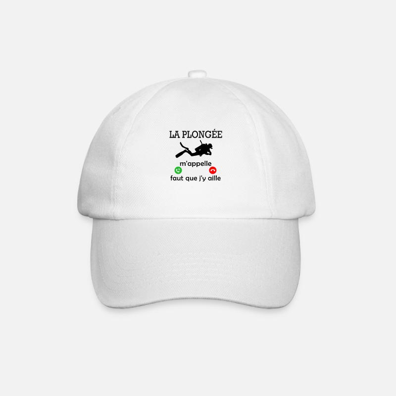 la plongée m appelle / humour plongeur - Casquette classique - blanc/blanc
