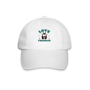 Love Penguins - Baseballkappe - Weiß/Weiß - Vorne