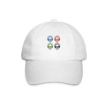 Skulls listening to music with headphones - Baseball Cap - white/white - Front