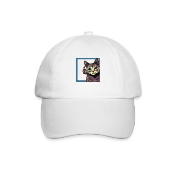 Chat écoutant de la musique avec des écouteurs - Casquette classique - blanc/blanc - Devant