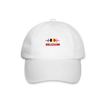 belgium Football 2022 belgium Heartbeat belgium - Baseball Cap - white/white - Front
