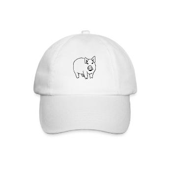 pig sweet pigs pigs animal animals 09 - Baseball Cap - white/white - Front