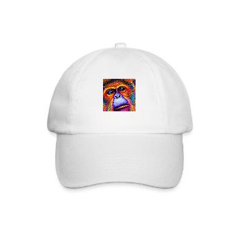 Illustration of a portrait of a chimpanzee - Baseball Cap - white/white - Front