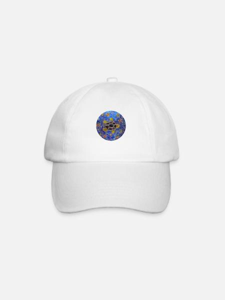 Modified blue cd turtle 1 - Baseball Cap - white/white