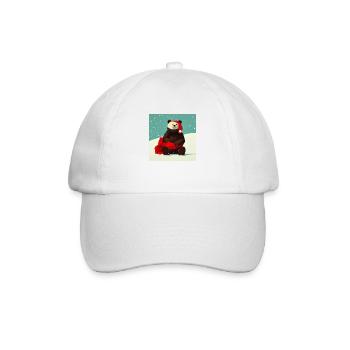 Mignon ours porte un chapeau de Père Noël à Noël - Casquette classique - blanc/blanc - Devant