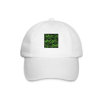 Linux Nerd – Kommandozeilen-Wortwolke für Terminal - Baseballkappe - Weiß/Weiß - Vorne