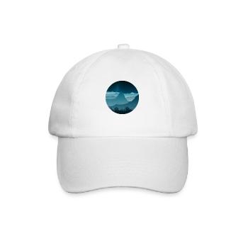 Night landscape in the middle of the mountains - Baseball Cap - white/white - Front