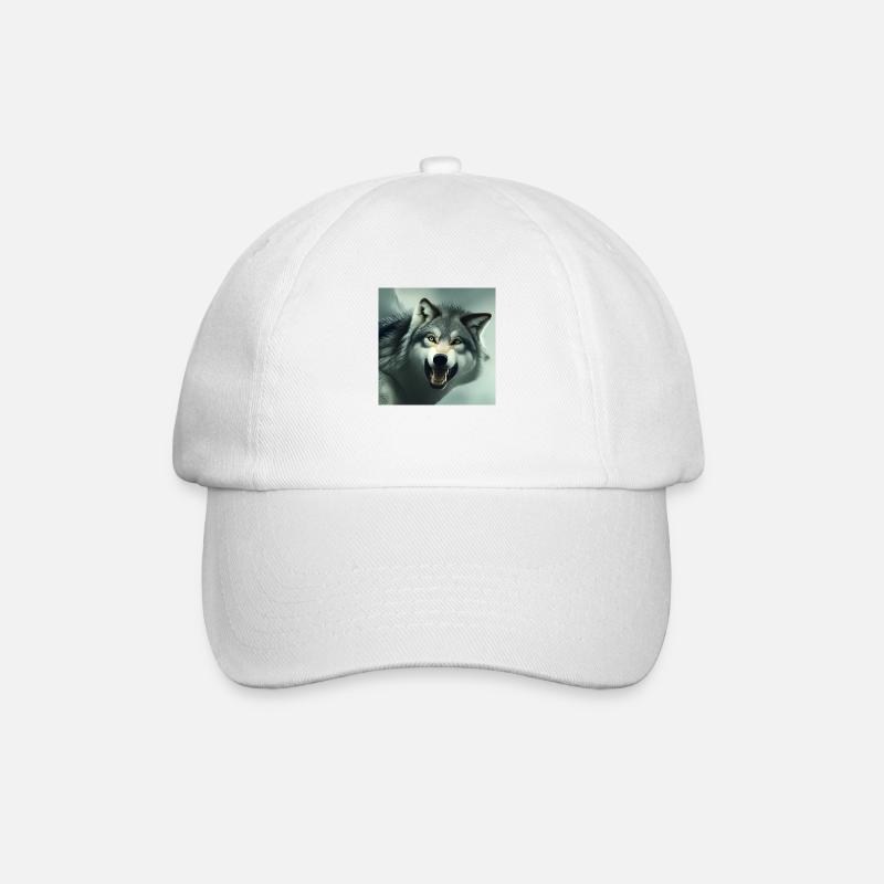 Angry wolf - Baseball Cap - white/white