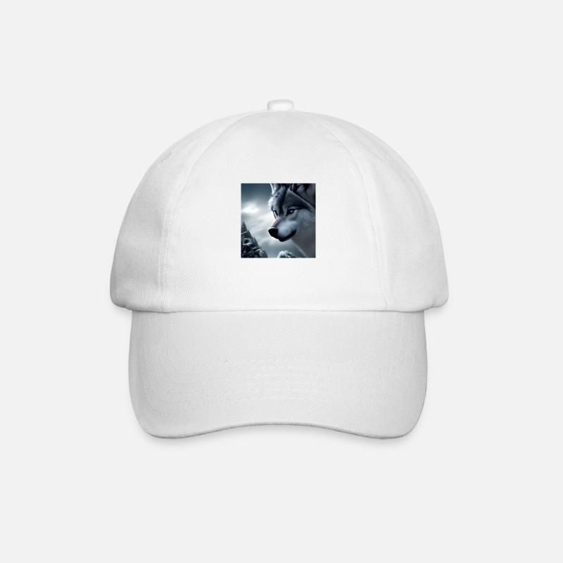 Weißer Wolf - Baseballkappe - Weiß/Weiß
