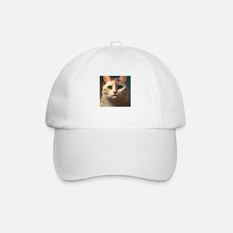 Süße Katze - Baseballkappe - Weiß/Weiß