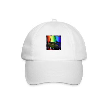 Drums in front of rainbow - Baseball Cap - white/white - Front