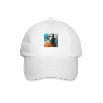 Beautiful woman watercolor painting - Baseball Cap - white/white - Front