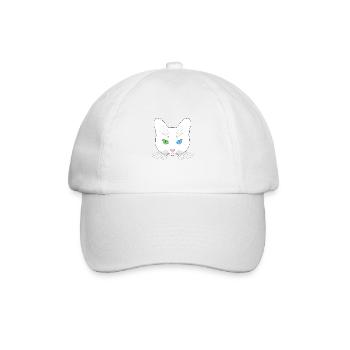Chat tête blanc yeux vert bleu - Casquette classique - blanc/blanc - Devant