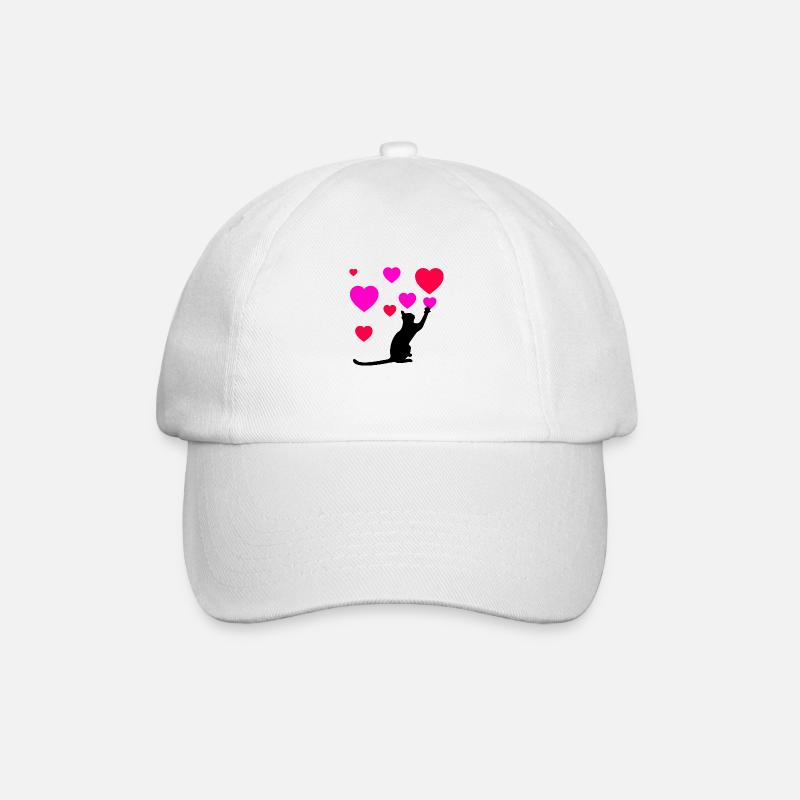 Katze - Baseballkappe - Weiß/Weiß
