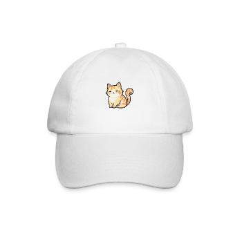 Illustration Comic Cute Kawaiikleines Kitten Katze - Baseballkappe - Weiß/Weiß - Vorne