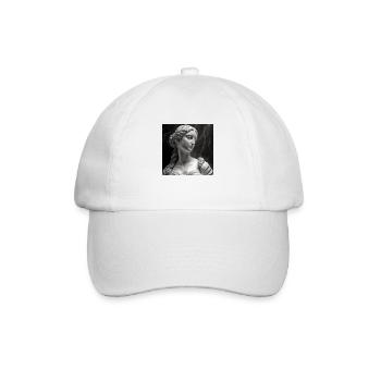 portrait beautiful young woman carved in marble 3 - Baseball Cap - white/white - Front