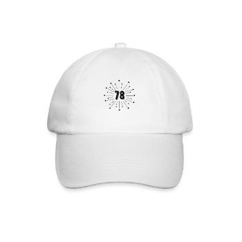 78-jähriges Sternenjubiläum - Geschenk 78 Jahre - Baseballkappe - Weiß/Weiß - Vorne