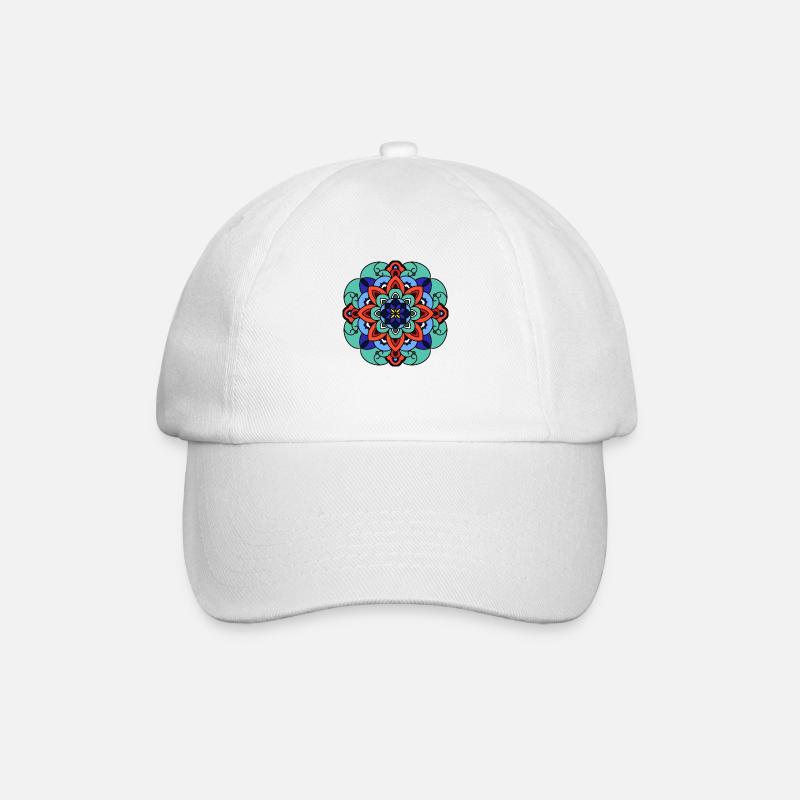 traditionell Korean Style Mandala - Baseballkappe - Weiß/Weiß