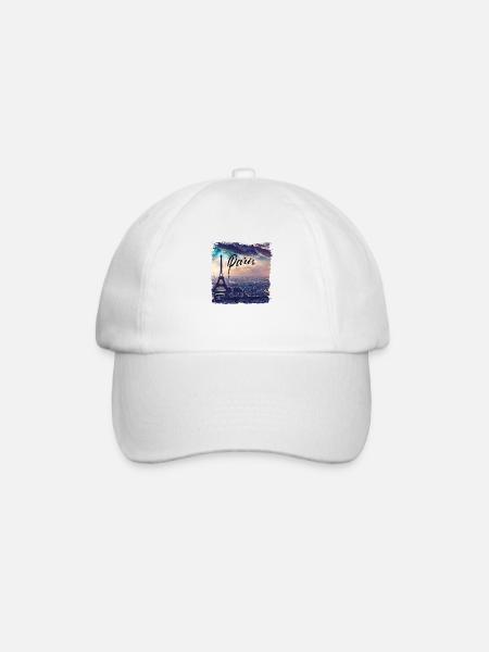 Paris Eiffel Tower Casual Style - Baseball Cap - white/white