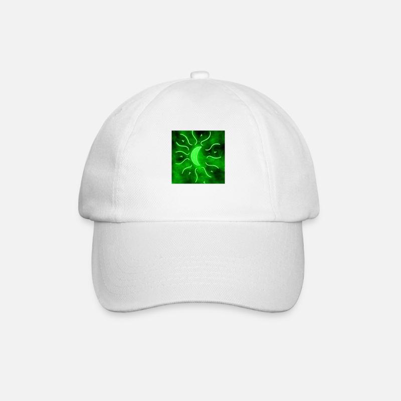LUNE DE MANDALA VERTE - Casquette classique - blanc/blanc