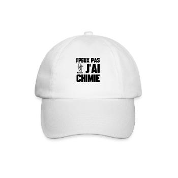 J’peux pas j’ai chimie - Casquette classique - blanc/blanc - Devant