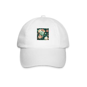 Floral Design 25 - Baseballkappe - Weiß/Weiß - Vorne